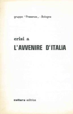 Crisi a L'Avvenire d'Italia - copertina