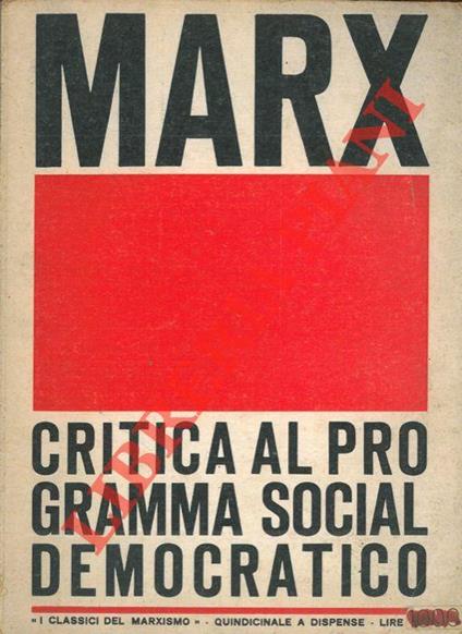 Critica al programma socialdemocratico - copertina