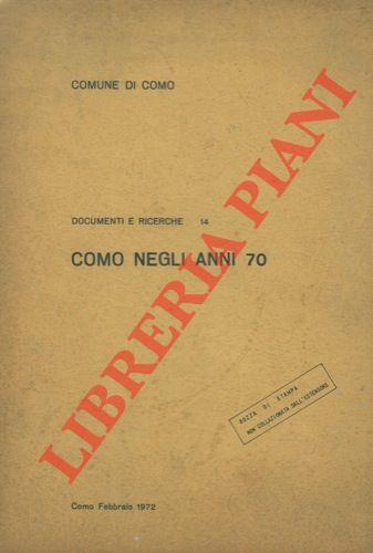 Como negli anni 70. Relazione per il programma 1972 - 1975 - copertina