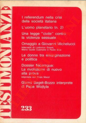 Testimonianze. 233 - copertina