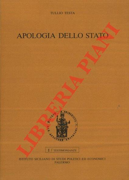 Apologia dello stato - Tullio Testa - copertina