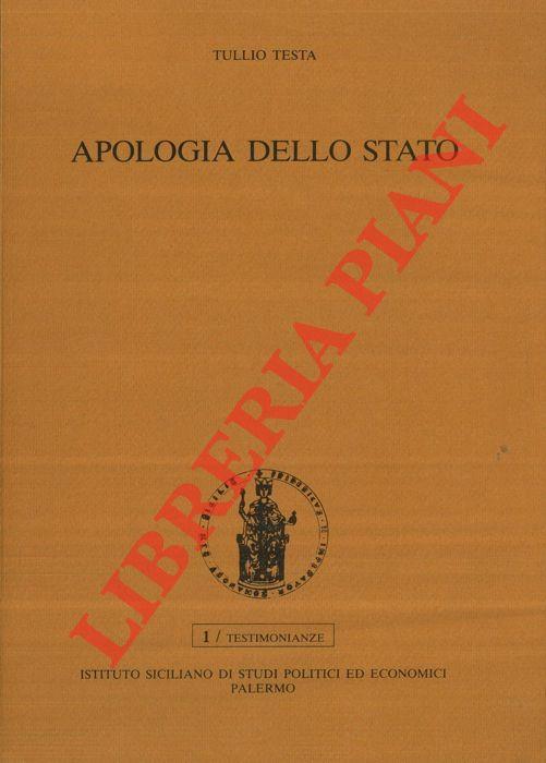 Apologia dello stato - Tullio Testa - copertina