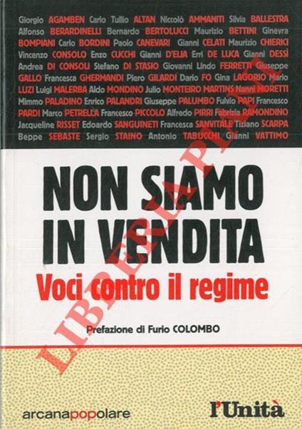 Non siamo in vendita.Voci contro il regime - copertina