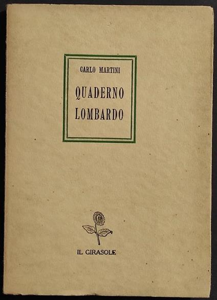 Quaderno Lombardo - copertina