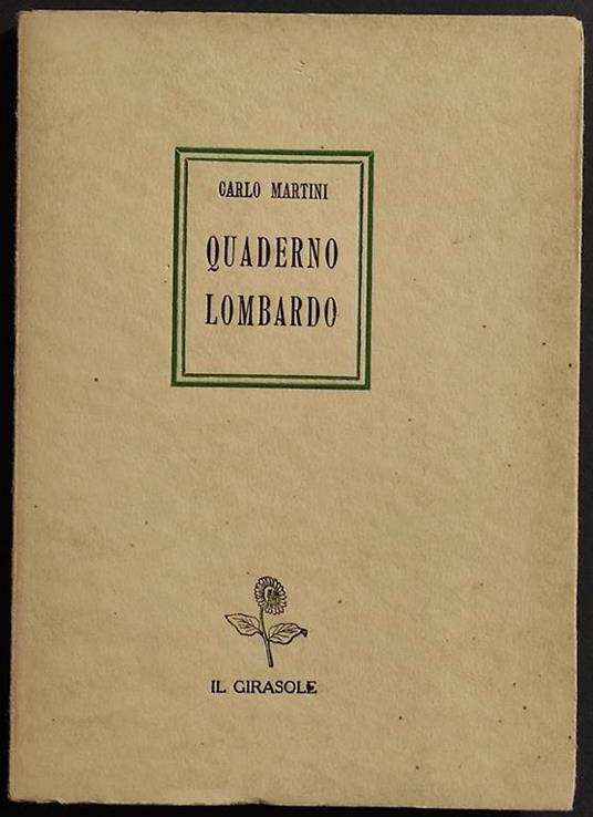 Quaderno Lombardo - copertina