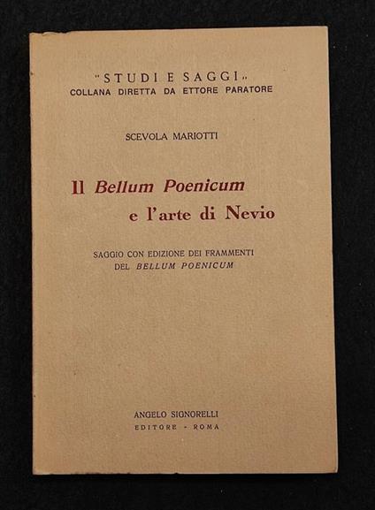Il Bellum Poenicum e l'Arte di Nevio - Scevola Mariotti - copertina