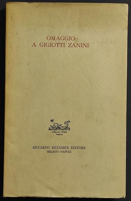 Omaggio a Gigiotti Zanini - copertina