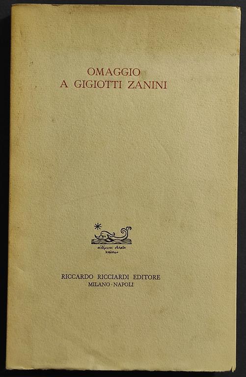 Omaggio a Gigiotti Zanini - copertina