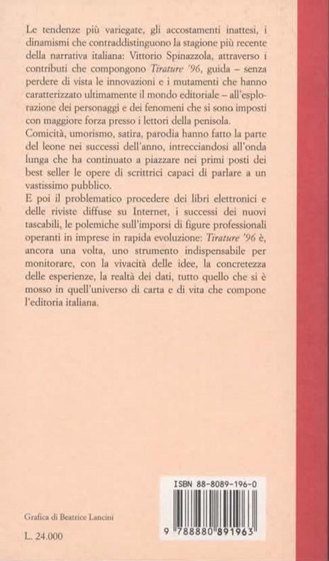Tirature '96. Comicità, umorismo, satira, parodia: la voglia di ridere degli italiani. A cura di Vittorio Spinazzola - 2