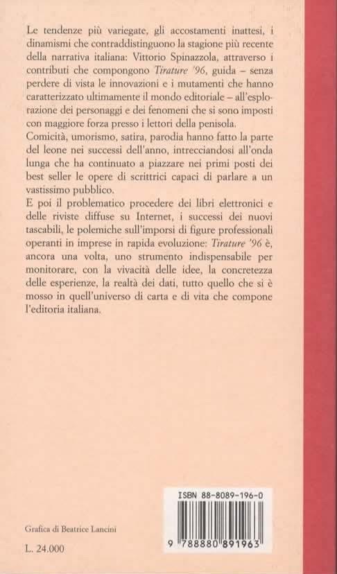 Tirature '96. Comicità, umorismo, satira, parodia: la voglia di ridere degli italiani. A cura di Vittorio Spinazzola - 2