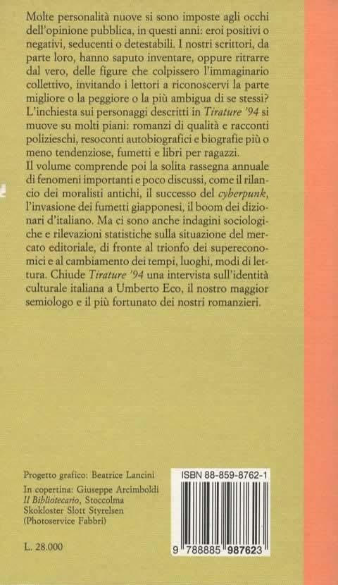 Tirature '94. a cura di Vittorio Spinazzola - 2