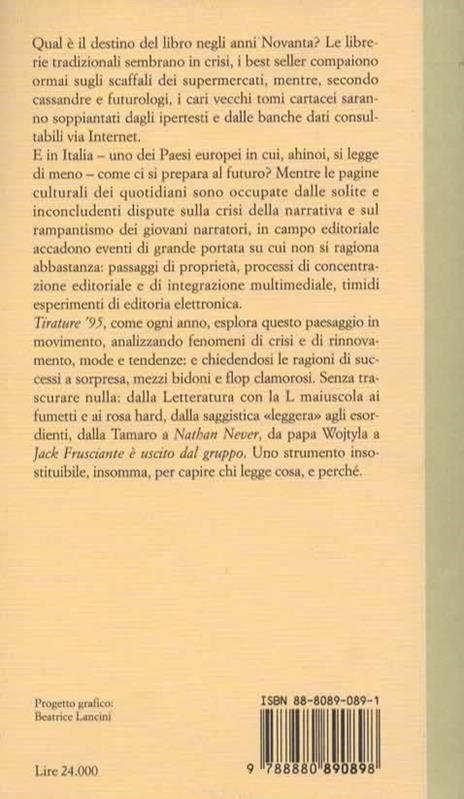 Tirature '95. Per un'alleanza fra scrittori e editori. A cura di Vittorio Spinazzola - 2