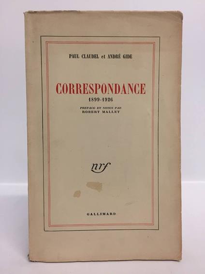 Correspondance 1899-1926 - copertina