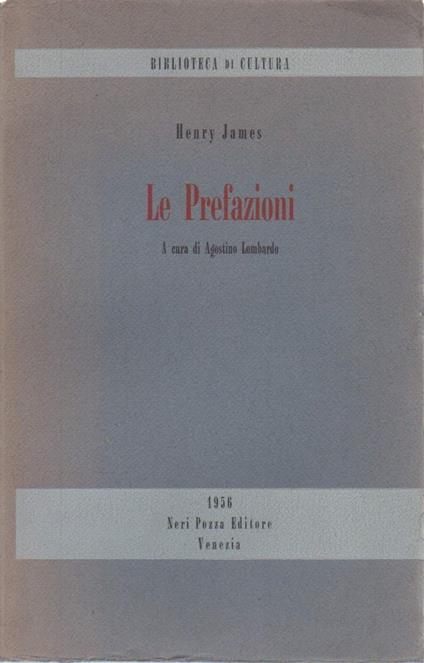 Le Prefazioni  - Henry James - copertina