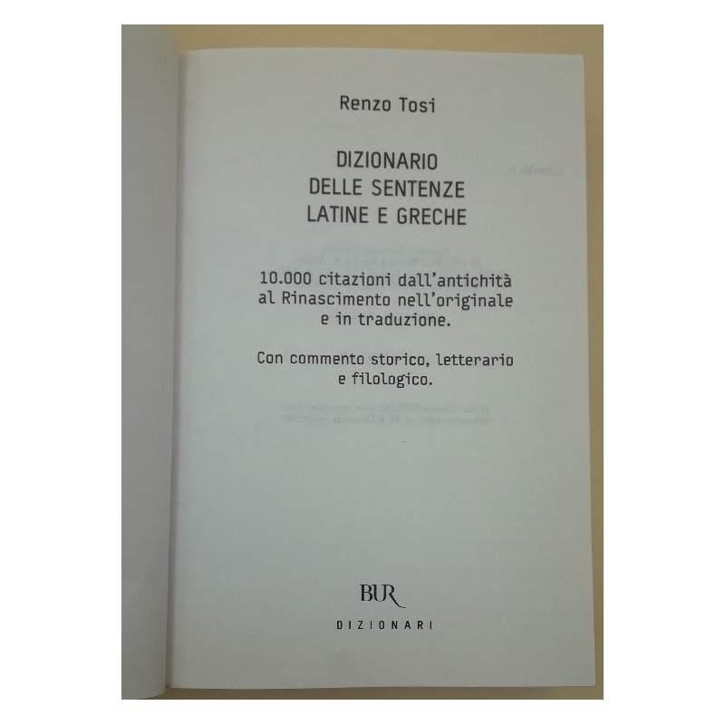 Dizionario Delle Sentenze Latine e Greche