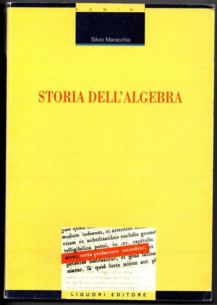 Storia Dell'algebra - copertina
