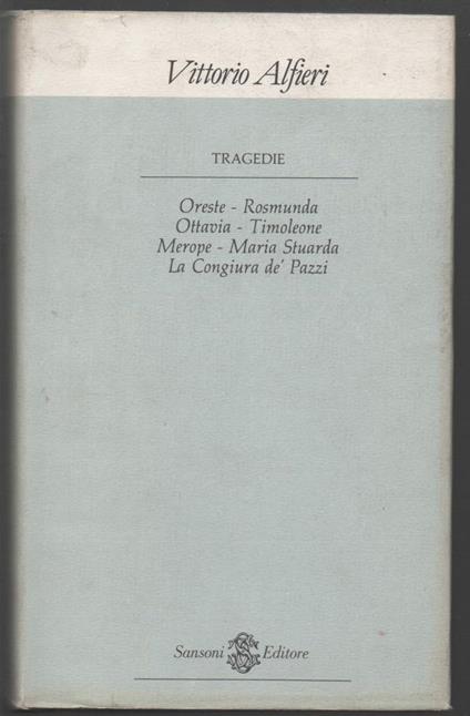Tragedie  - Vittorio Alfieri - copertina