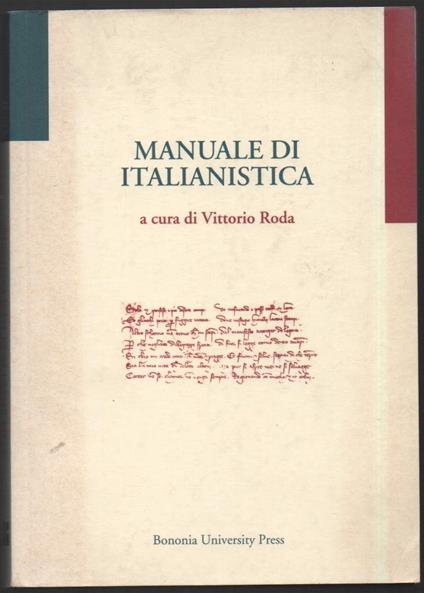 Manuale di Italianistica - Vittorio Roda - copertina