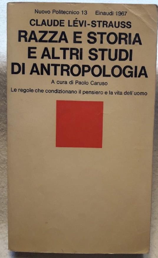 Razza e Storia e Altri Studi di Antropologia - copertina