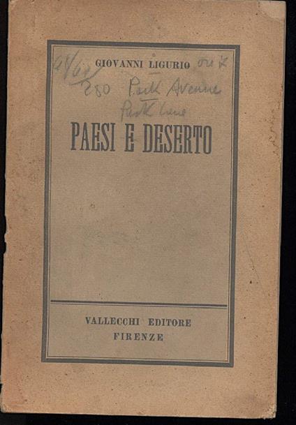 Paesi e Deserto - copertina