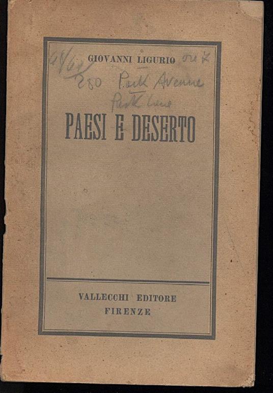 Paesi e Deserto - copertina