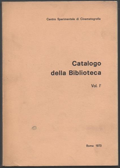 Catalogo Della Biblioteca  - copertina