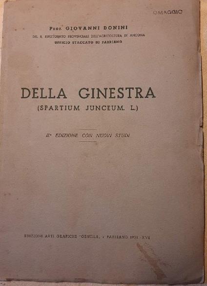 Della Ginestra(spartium Junceum.L.) - copertina