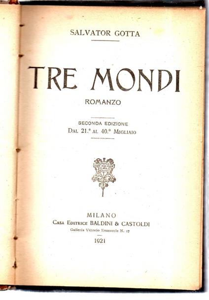 Tre Mondi - Salvator Gotta - copertina