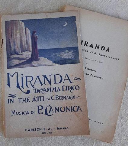 Miranda-dramma Lirico in Tre Atti - copertina