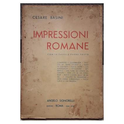 Impressioni Romane - Cesare Basini - copertina
