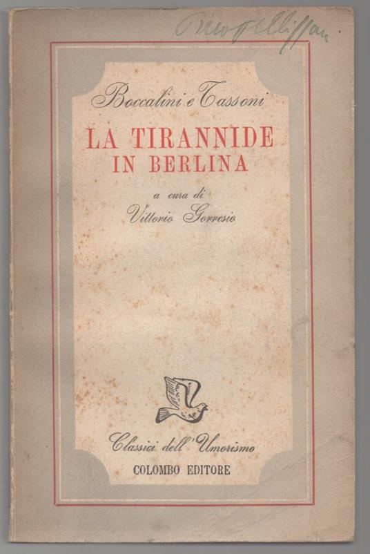 La Tirannide in Berlina  - copertina