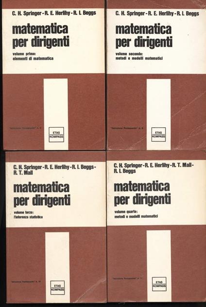 Matematica per Dirigenti 4 Voll - copertina