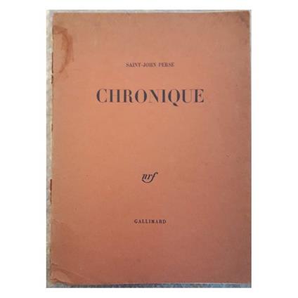 Chronique - Saint-John Perse - copertina