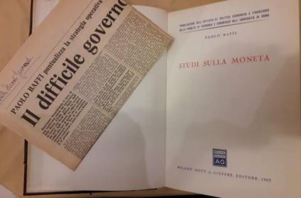 Studi Sulla Moneta - Paolo Baffi - copertina