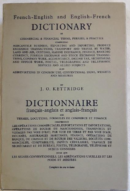 French-english And English -french Dictionary Of Commercial & Financial Terms, Phrases & Practice - copertina