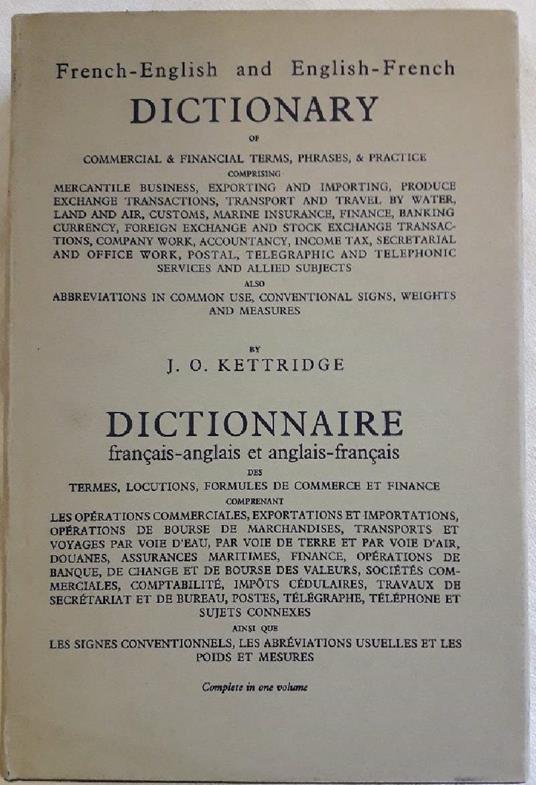 French-english And English -french Dictionary Of Commercial & Financial Terms, Phrases & Practice - copertina