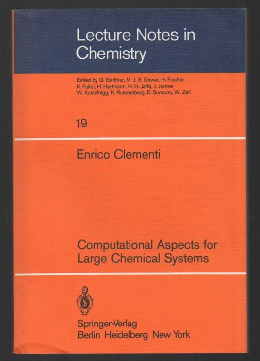 Computational Aspects For Large Chemical Systems  - Enrico Clementi - copertina