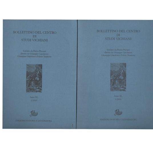 Bollettino Del Centro di Studi Vichiani 2 Voll Anno Xl 172-2010 - copertina