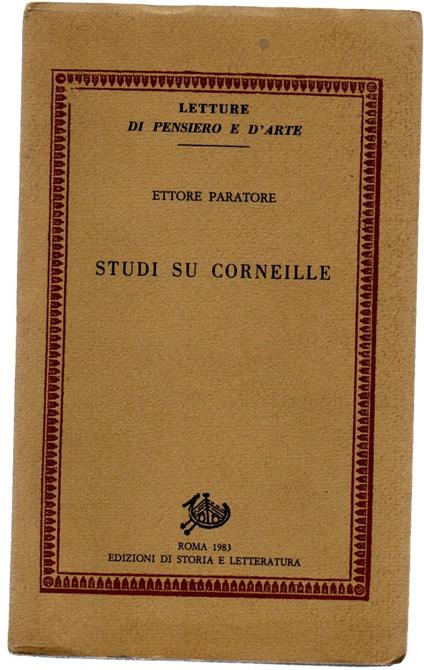Studi su Corneille - Ettore Paratore - copertina