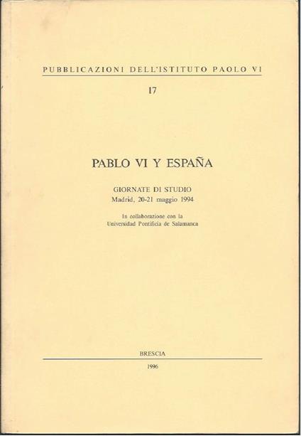 Pablo Vi Y Espana - copertina