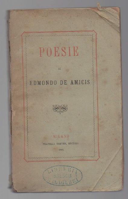 Poesie  - Edmondo De Amicis - copertina
