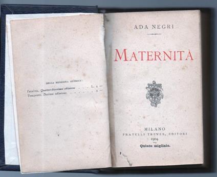 Maternità  - Ada Negri - copertina