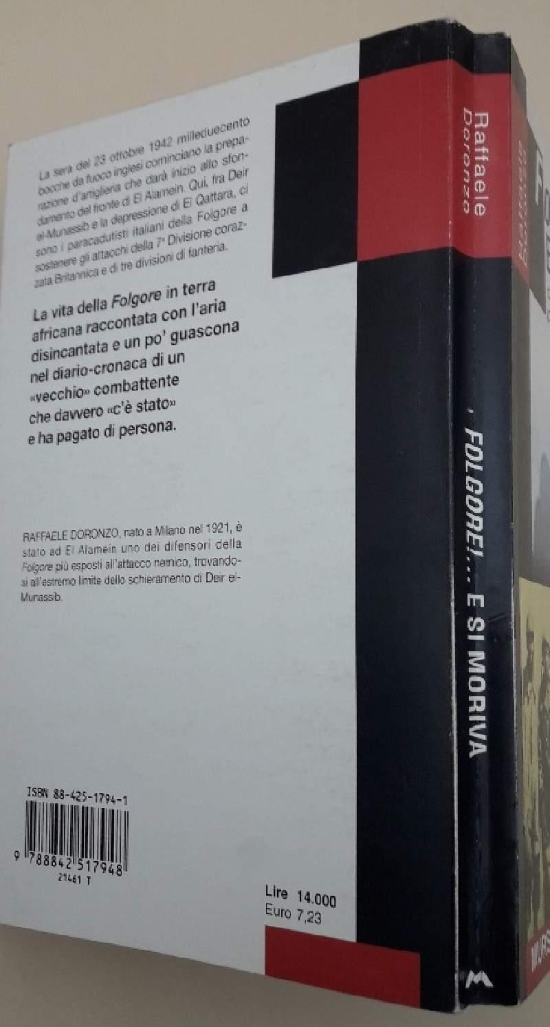 Folgore!... e Si Moriva-diario di Un Paracadutista