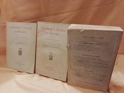 Matrimonio e Divorzio Nel Diritto Romano  - Giuseppe Brini - copertina