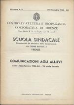 Comunicazione Agli Allievi - Anno Accademico 1933-34 - Vii Della Scuola 