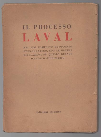 Il Processo Laval  - copertina