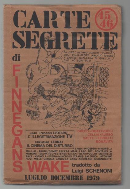 Carte Segrete di Finnegans Wake Tradotto da Luigi Schenoni Luglio Dicembre 1979 - copertina