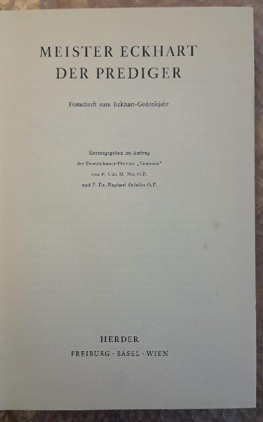 Meister Eckhart Der Prediger - copertina