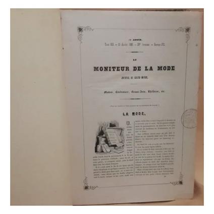 Le Moniteur De La Mode Journal Du Grand Monde, 5¡ Annže, 1848 - copertina