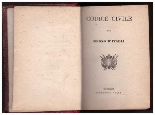 Codice Civile Del Regno D'italia  - copertina
